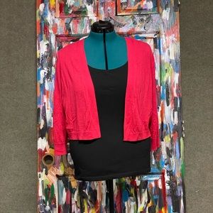 Talbots Woman 1X Used Shrug Sweater Vivid Red/Pink